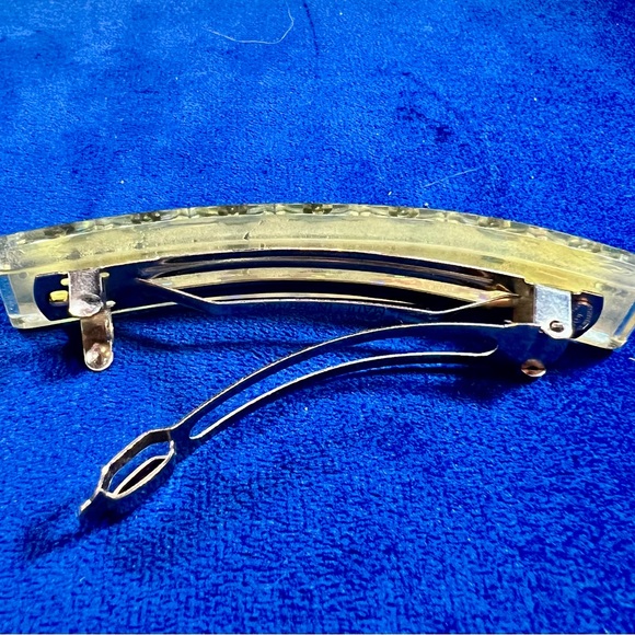 CHANEL Silver Monogram CC Holographic Lucite Hair Clip - Picture 4 of 10